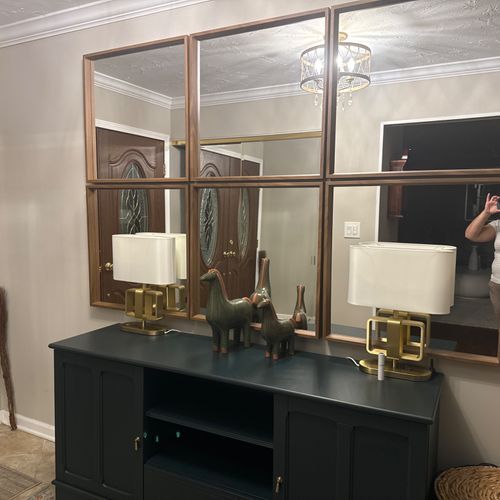 Hanging mirrors (6 in certain position) , assembly