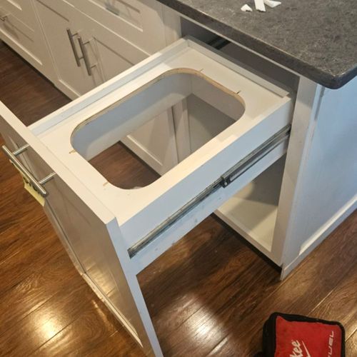 He fixed the sliding trash drawer in my rental pro