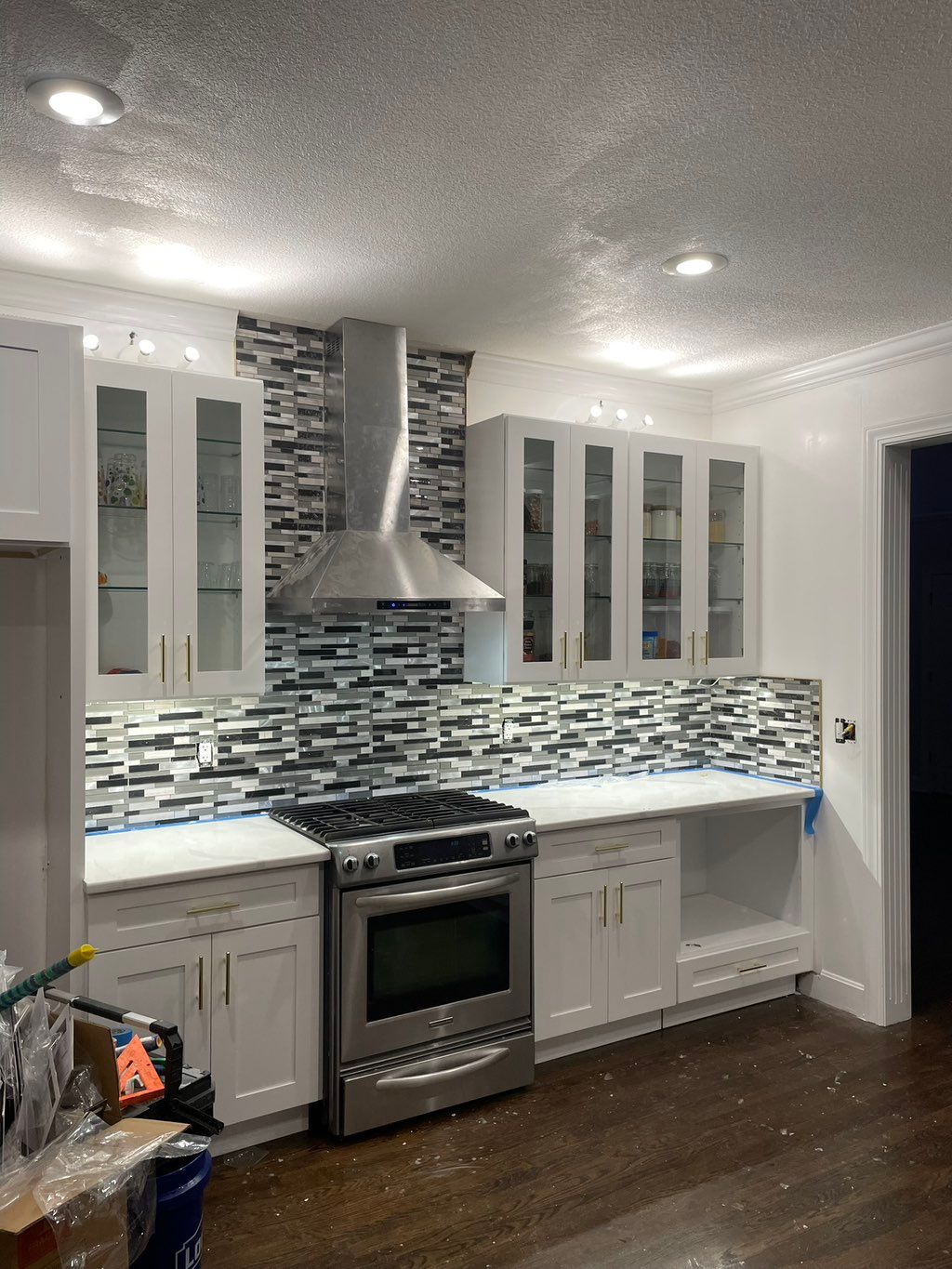 Backsplash installation for kitchen remodel