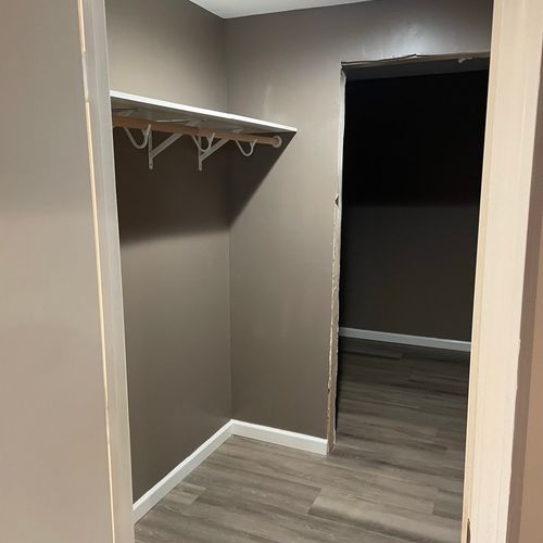 Closet finish for basement 