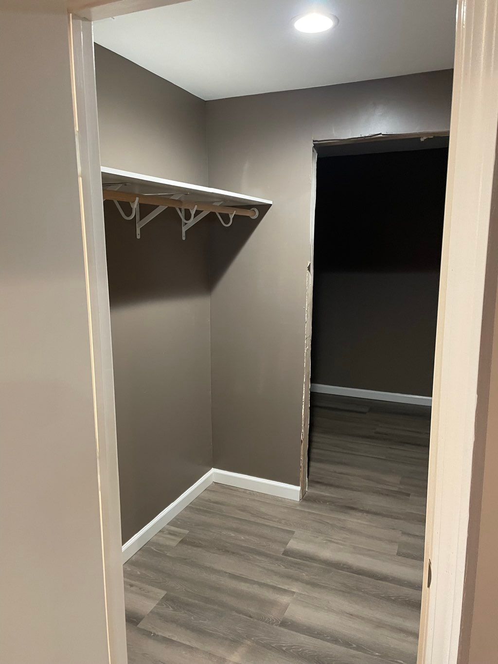 Closet finish for basement 