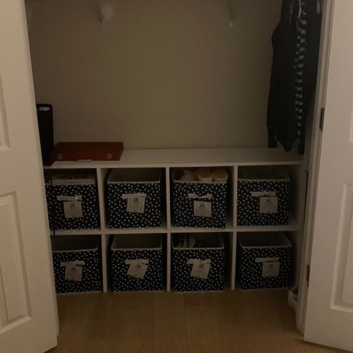 This closet organizer was built from scratch with 