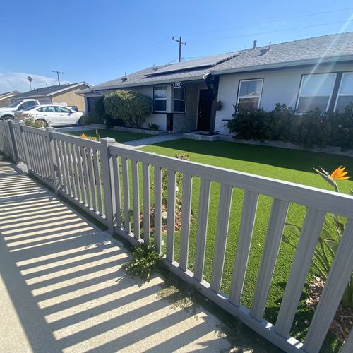 Grey Vinyl Closed Top Picket Fence