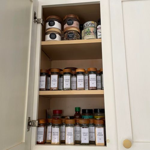 Simple spice cabinet upgrade and organization