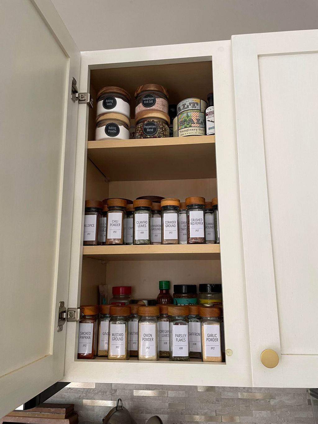 Simple spice cabinet upgrade and organization