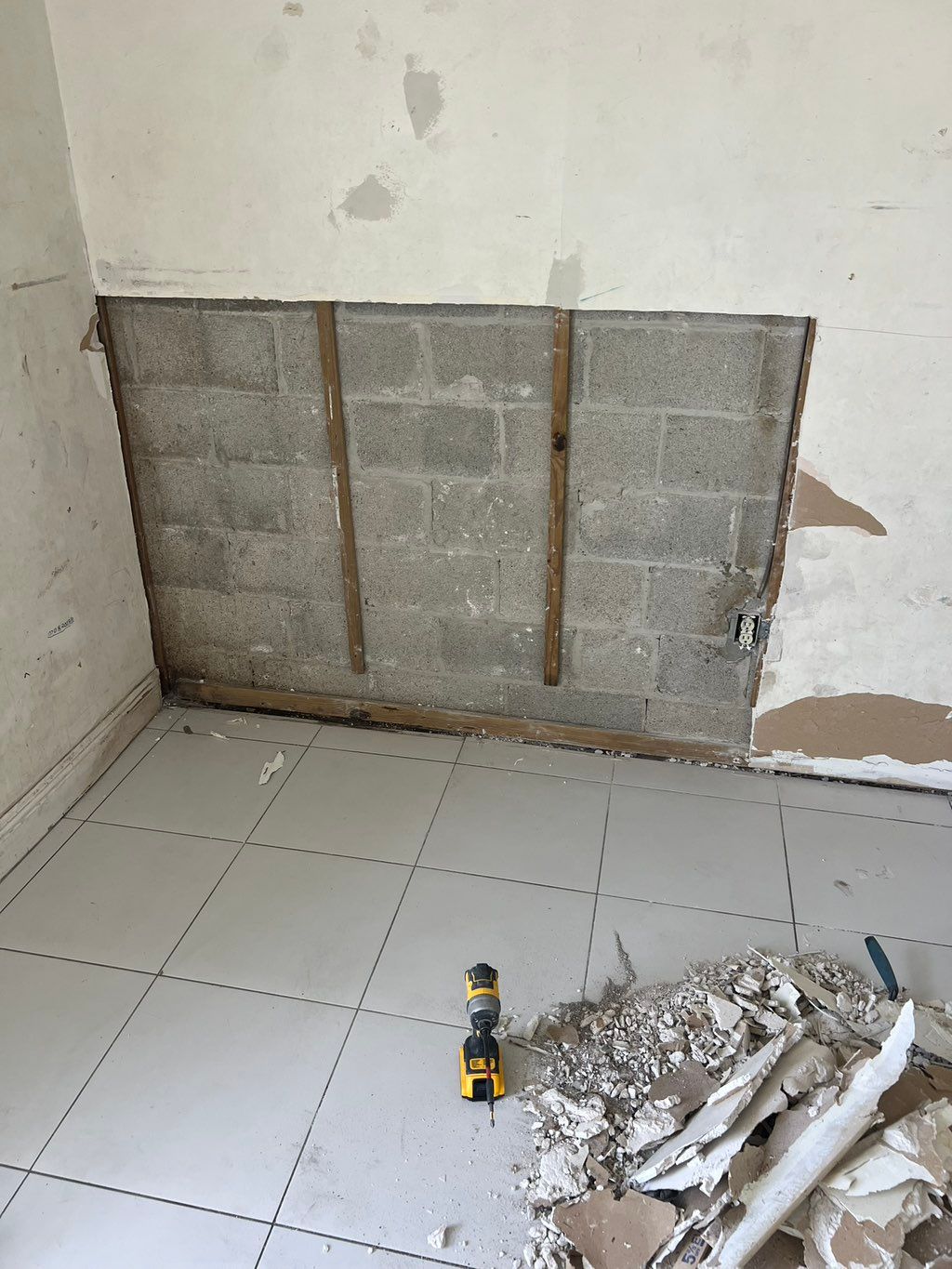 Drywall repair before 
