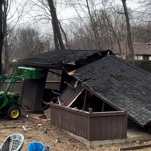 Took down an old shed in our back yard. Work was d