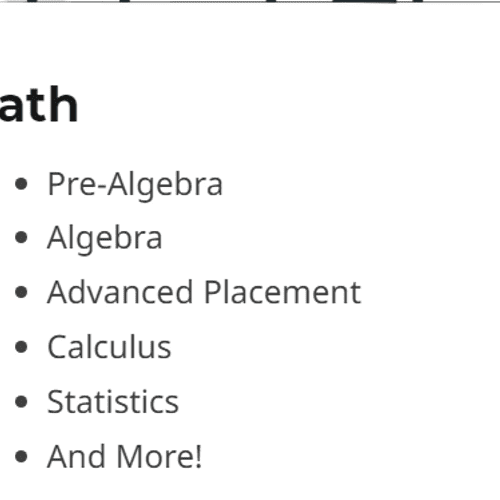 Math Tutoring