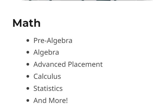 Math Tutoring