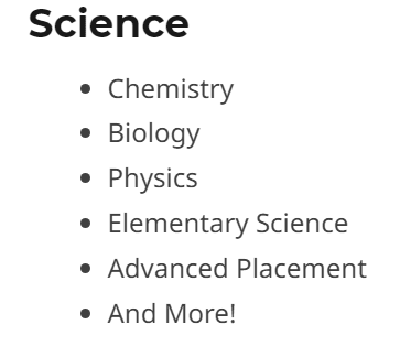 Science Tutoring