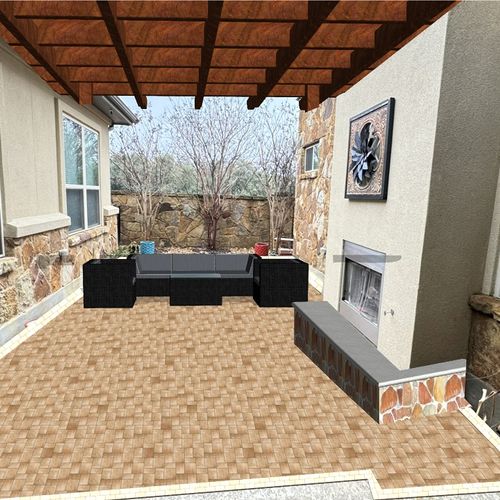 This is a virtual view of the courtyard the custom