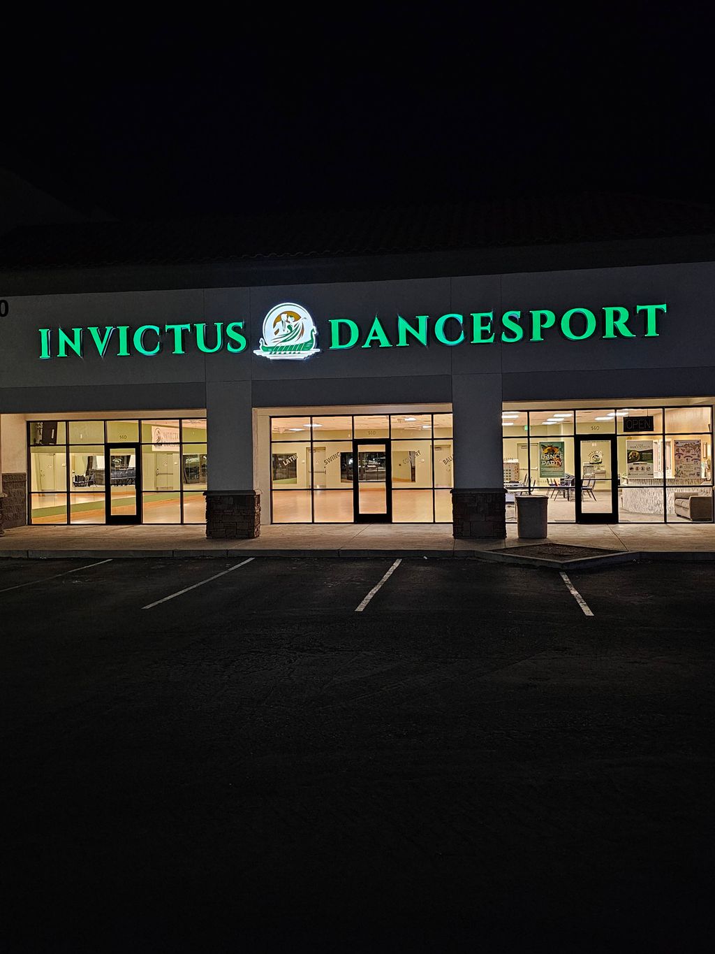 The outside of our studio, Invictus Dancesport.