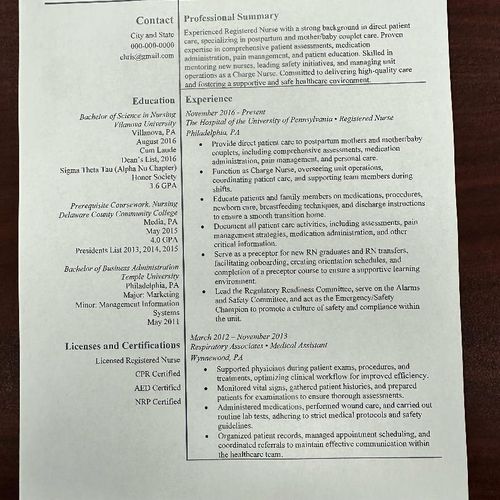 Nursing Resume 