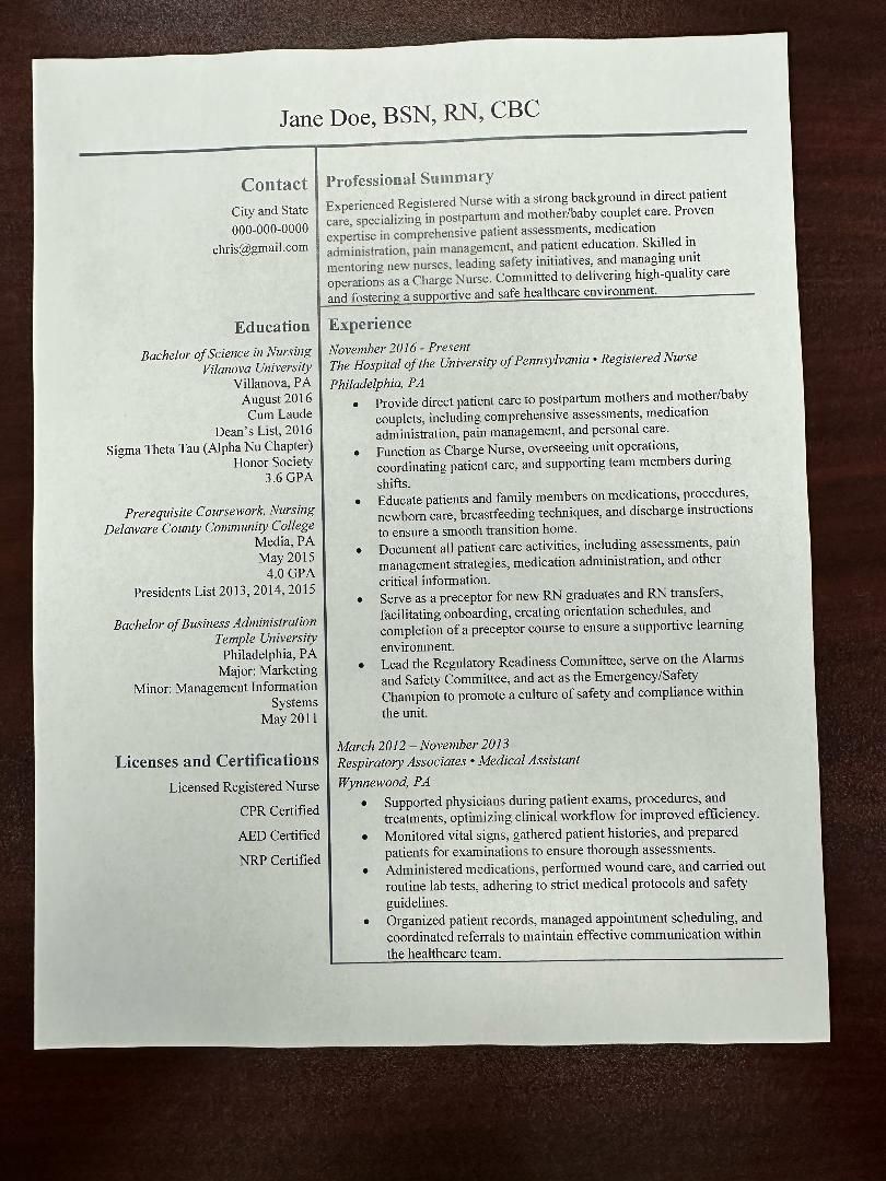 Nursing Resume 