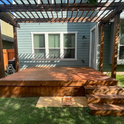 Deck and pergola staining