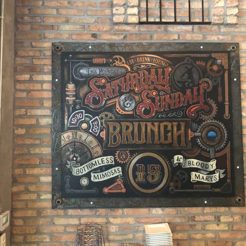 The Foundry Brunch Steampunk Sign - Pompano Beach,