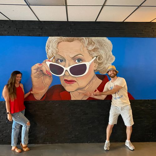 Betty White Mural - Lucky Duck Pub