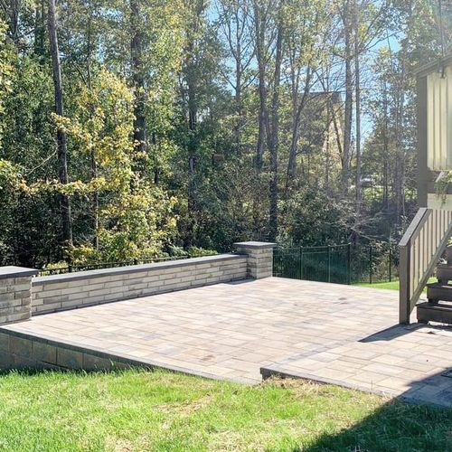 Raised paver patio 