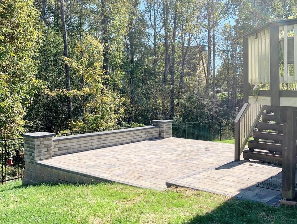 Raised paver patio 