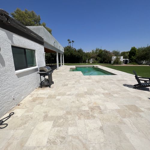 Exterior Travertine Installation