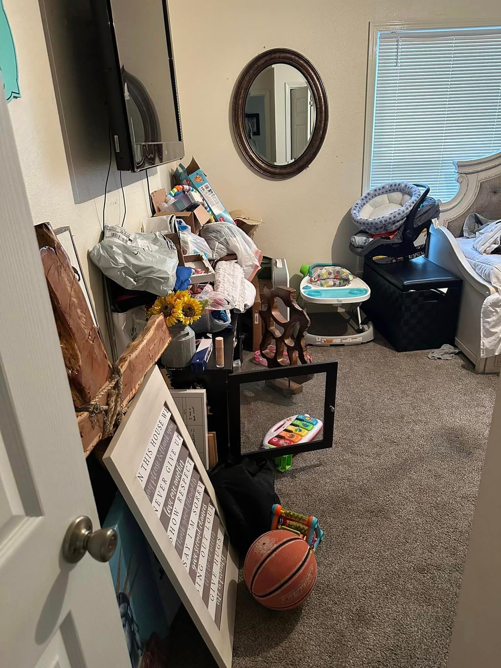 Before total room declutter/organization