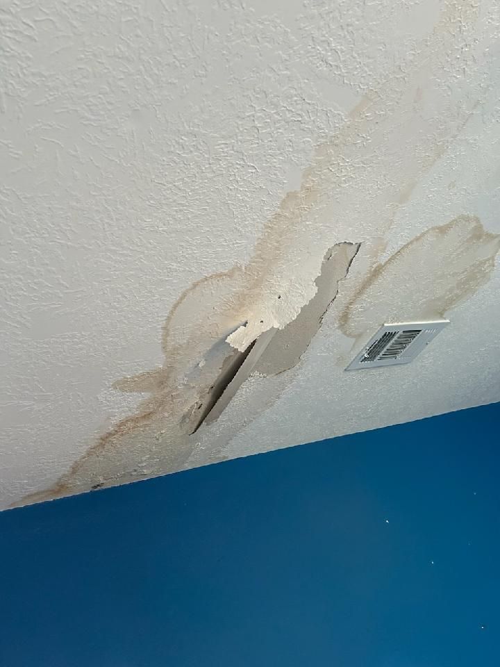 water damage. drywall ceilling. 