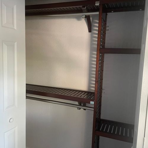 I called on a Saturday for three closet installati