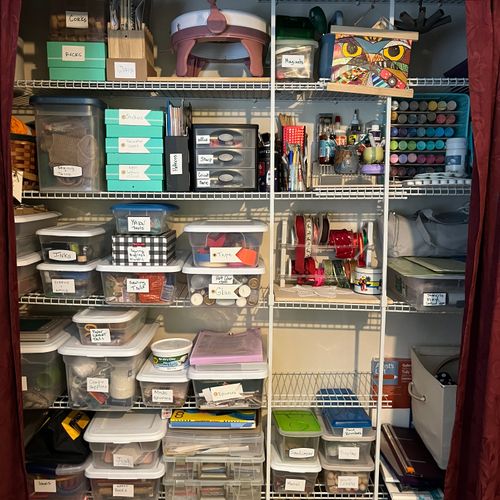 Craft Closet After - (existing storage system)