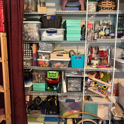 Craft Closet Before - (existing storage system)