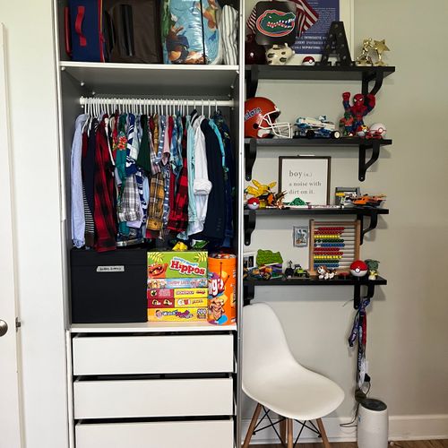 Boy's room - (existing storage systems) closet and