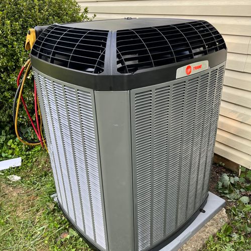 Installation of a new Trane XV20i heat pump, one o