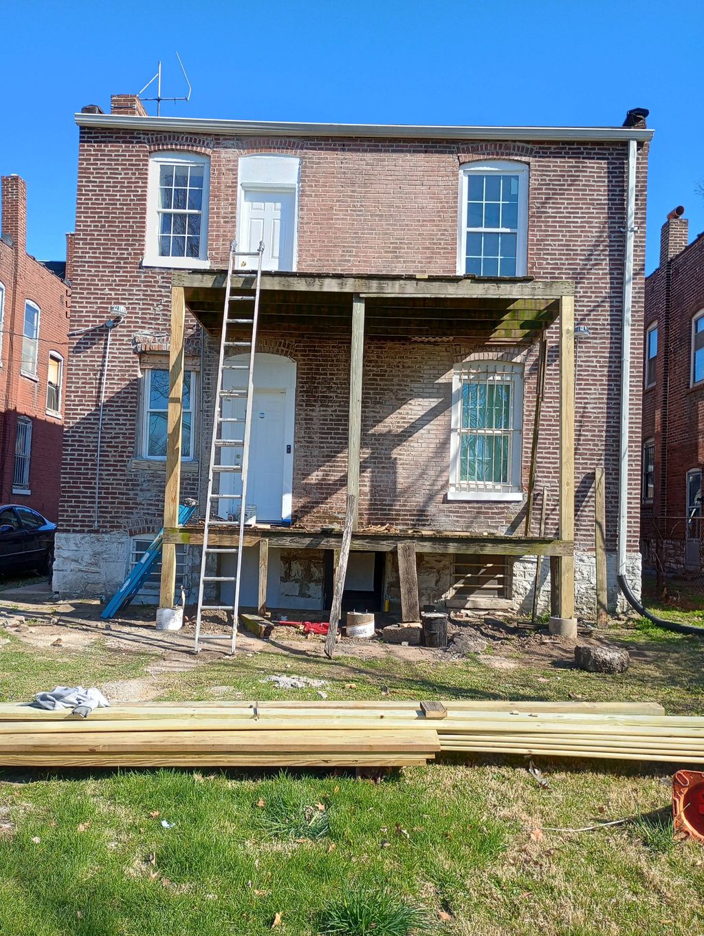 replaced upright posts on deck