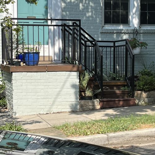 Modern porch fence stairs