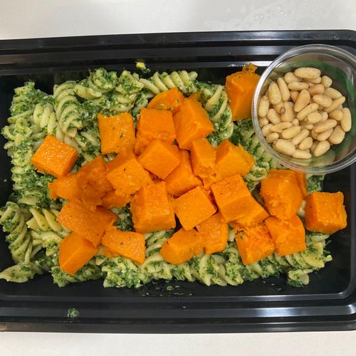 Kale Pesto Pasta with Butternut Squash