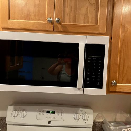 They did a great job installing a new microwave in