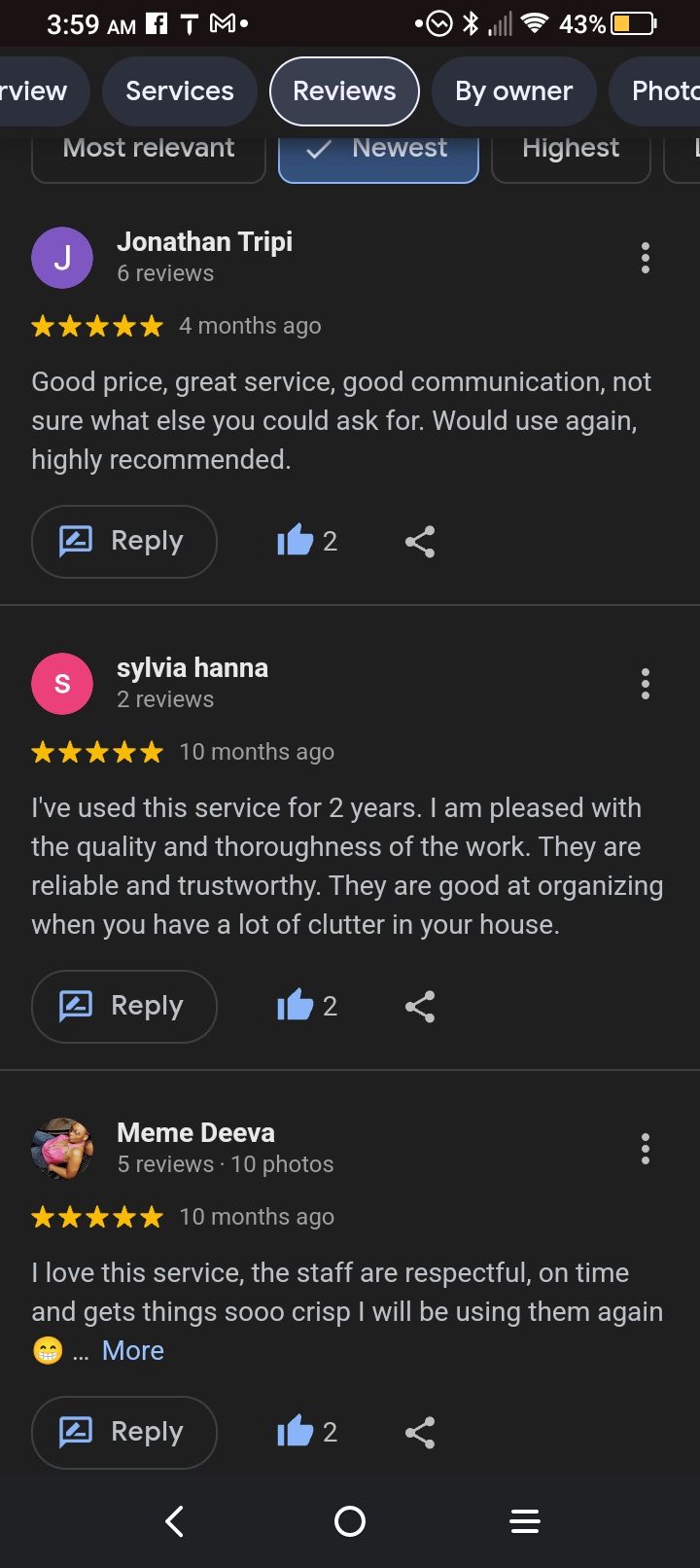 more  reviews