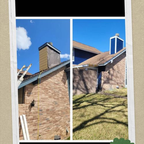 New Chimney before & after 