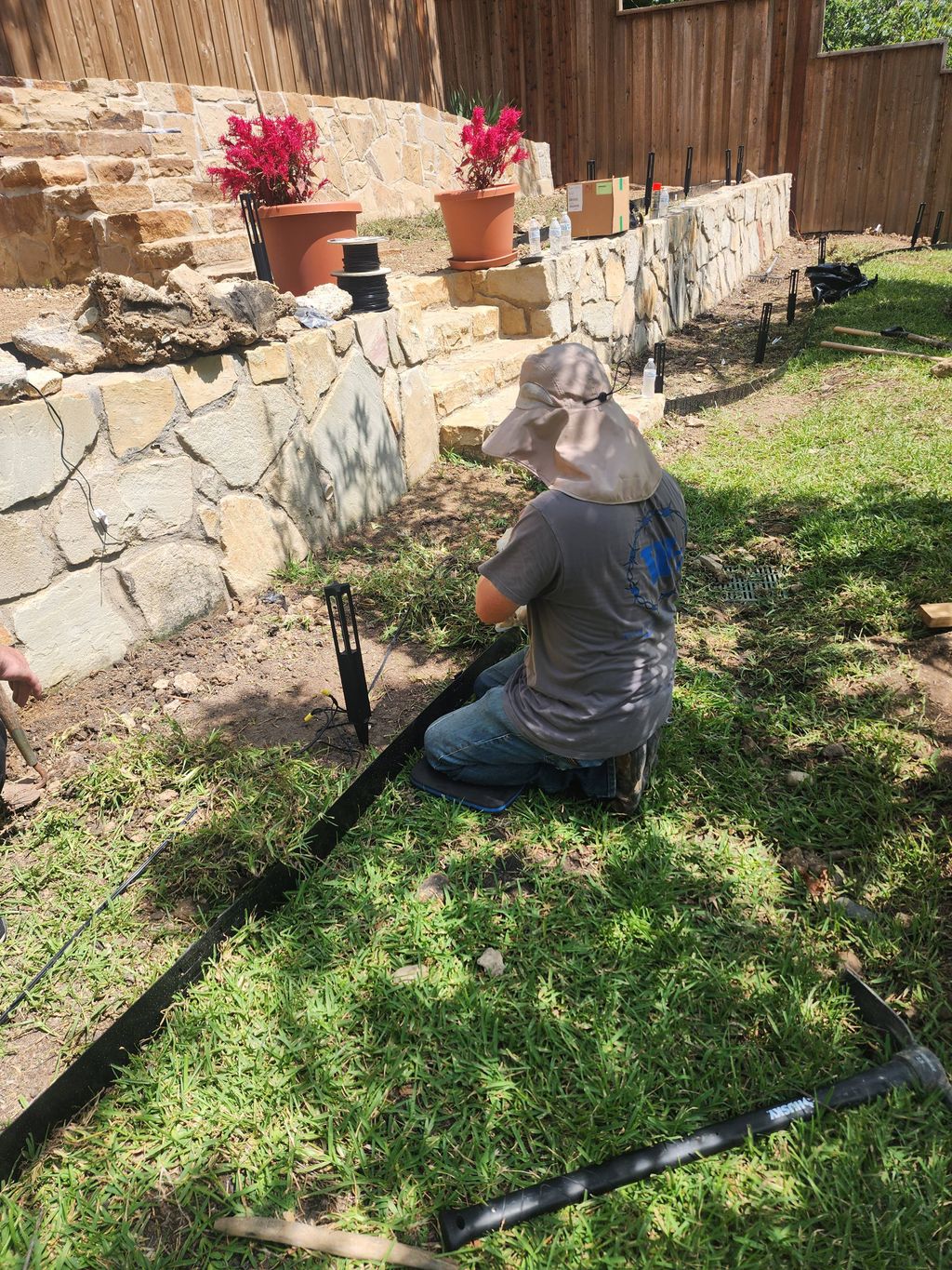 Irrigation lighting installation 