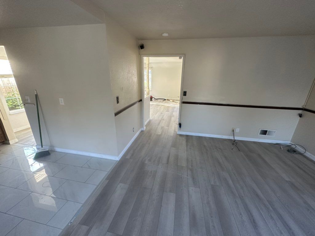 New vinyl flooring + tile 