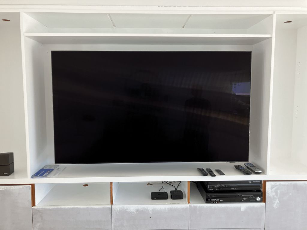 TV mount install with behind the wall wiring