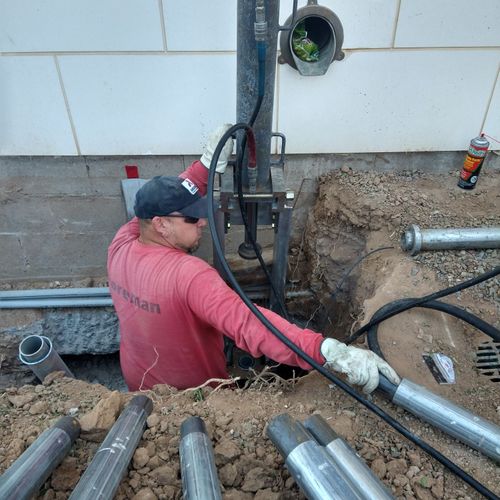 Foreman installing Push Piers at Goodyear City Hal