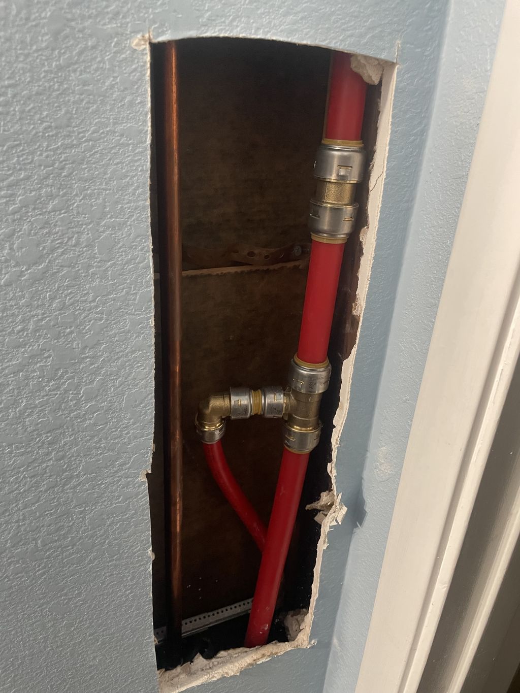 New properly installed pex pipe. Customer was happ