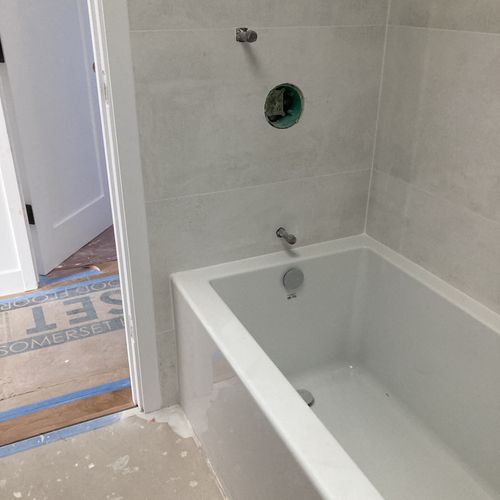 Bathtub installation almost complete