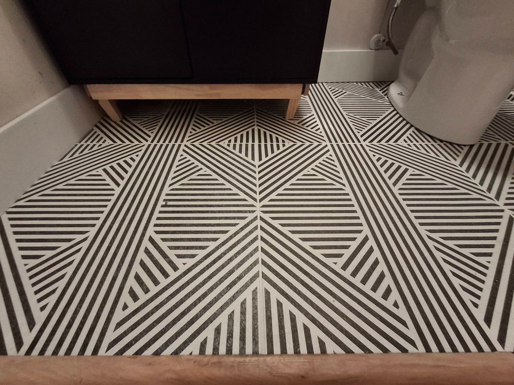 New bathroom floor with beautiful large format til