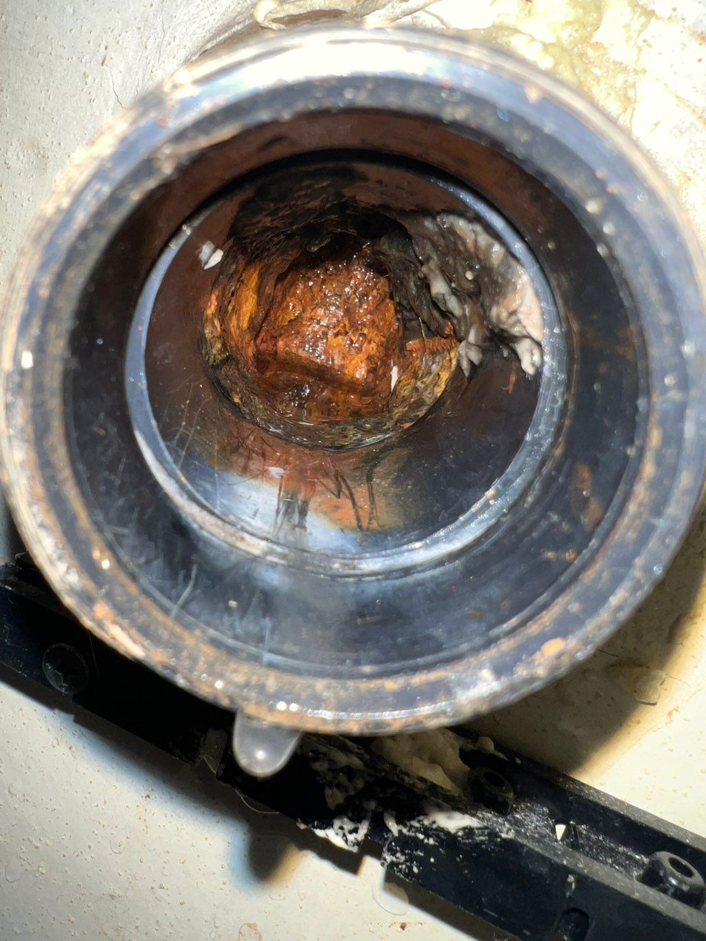 Clogged Galvanized Pipe 