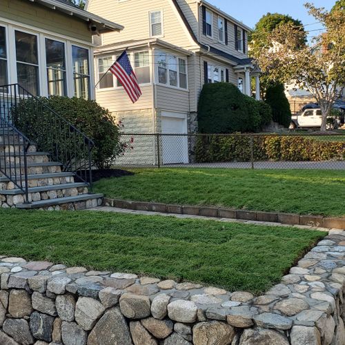 I hired MG masonry and hardscape to install sod on