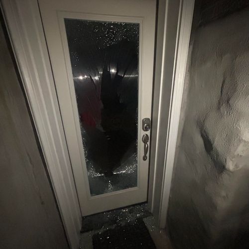 Vandals shattered my glass front door to my downst