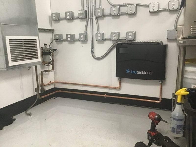 Commercial electric tankless water heater install