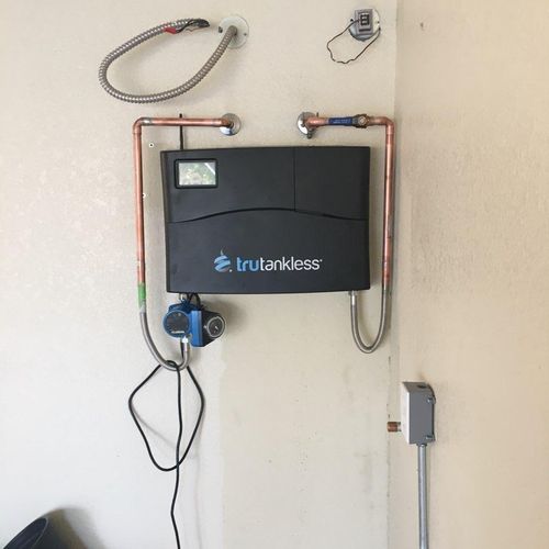 Electric tankless water heater install