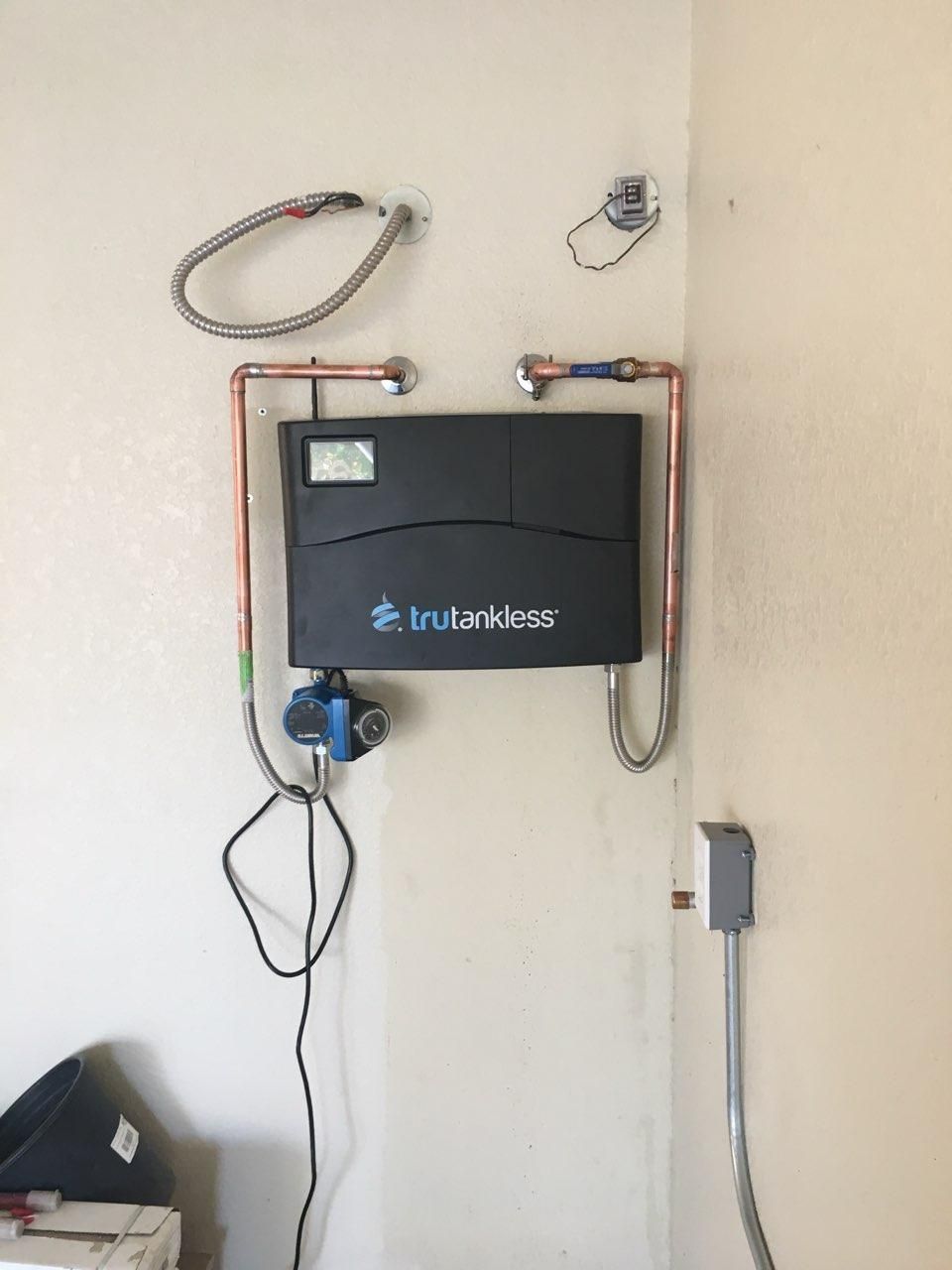 Electric tankless water heater install